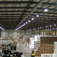 photo of warehouse lighting installed by Electrix Solutions